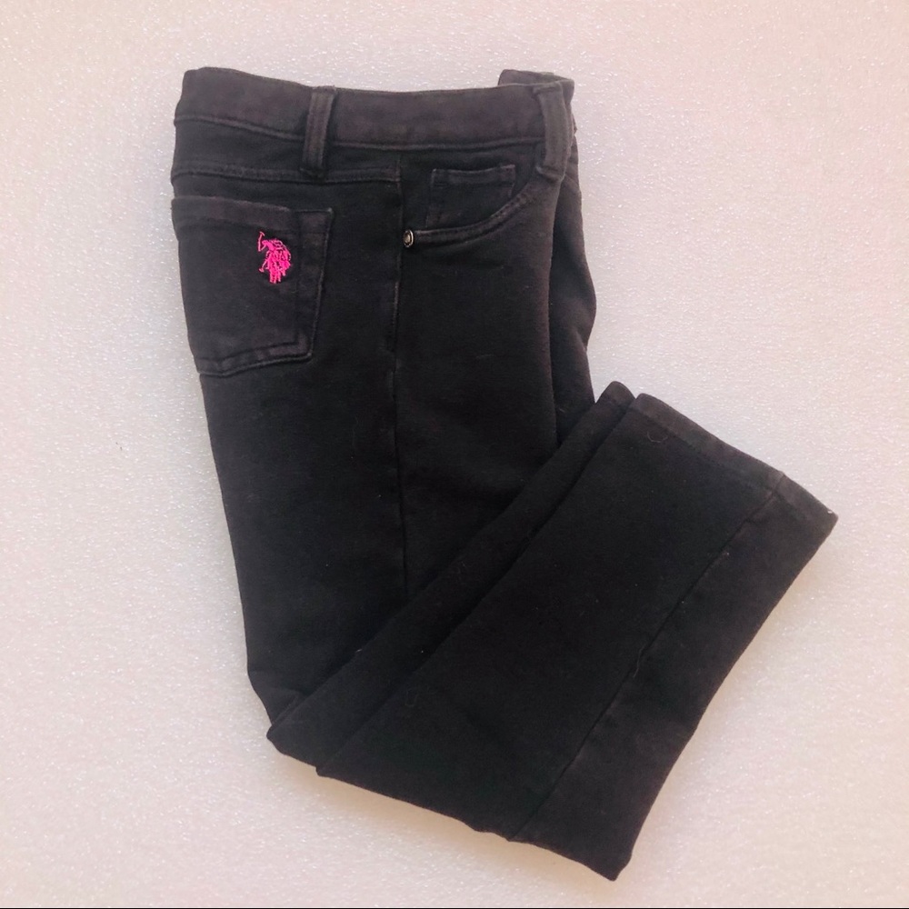 US Polo Girls Skinny Black Jeans Size 6
